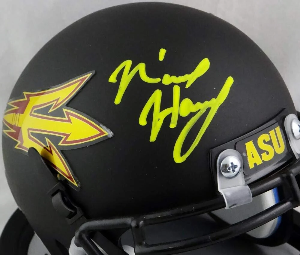 N'Keal Harry Autographed Arizona State Black Mini Helmet- Beckett Auth *Front - Image 2