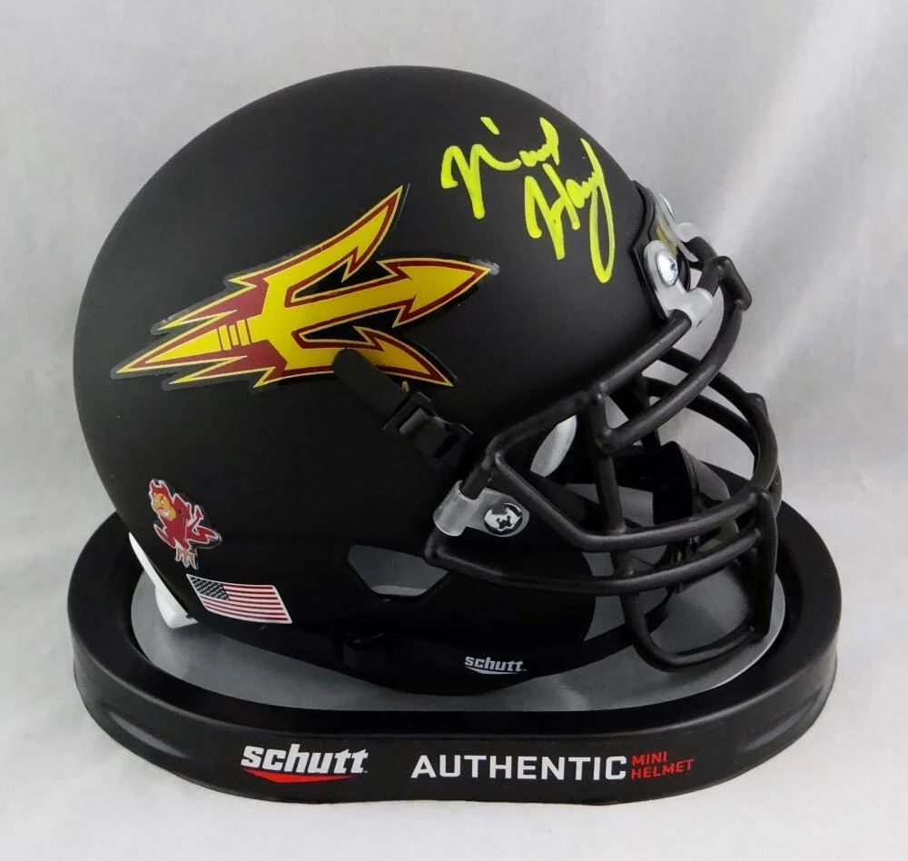 N'Keal Harry Autographed Arizona State Black Mini Helmet- Beckett Auth *Front - Image 3
