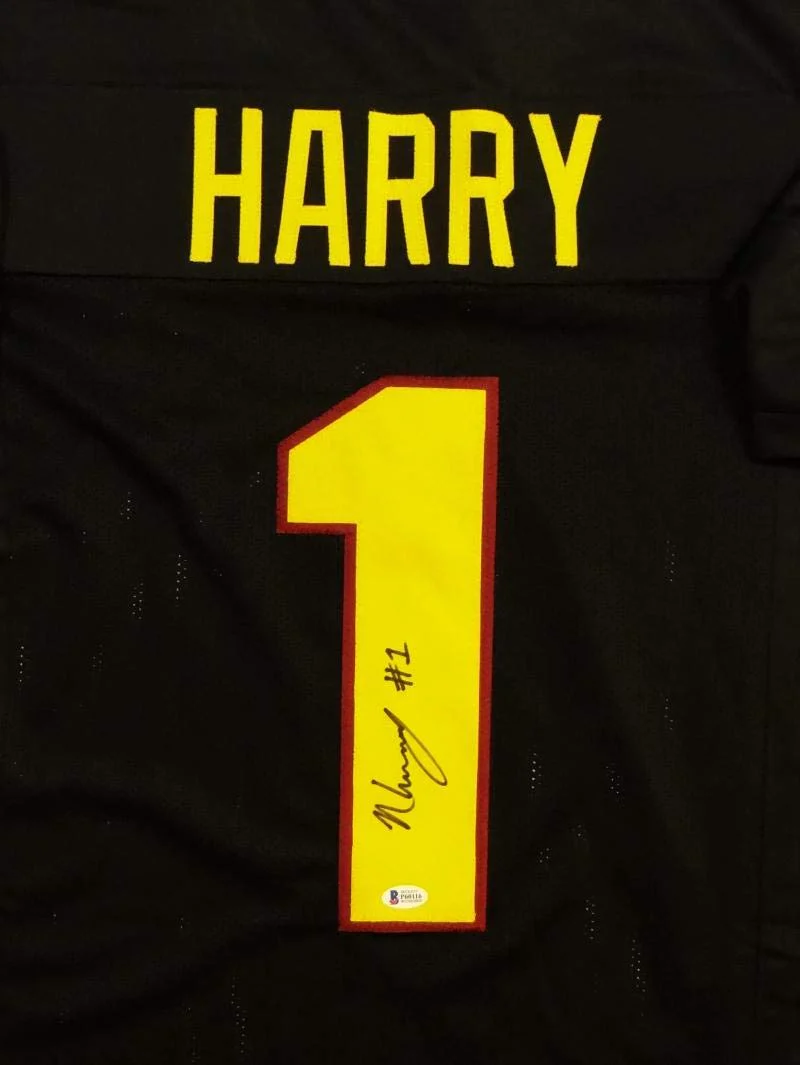 N'Keal Harry Autographed Black College Style Jersey- Beckett Authenticated *Blk - Image 3