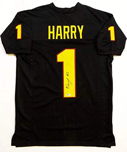 N'Keal Harry Autographed Black College Style Jersey- Beckett Authenticated *Blk - Image 4