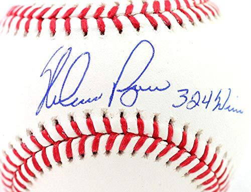 Nolan Ryan Autographed Rawlings OML Baseball w/324 Wins - AI Verified Blue - Image 3