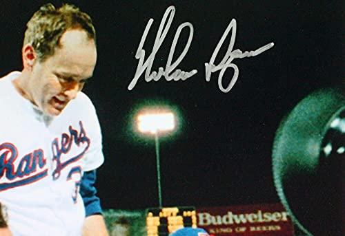 Nolan Ryan Autographed TX Rangers 8x10 Celebration Photo- AI Verified/Ryan Holo Silver - Image 2