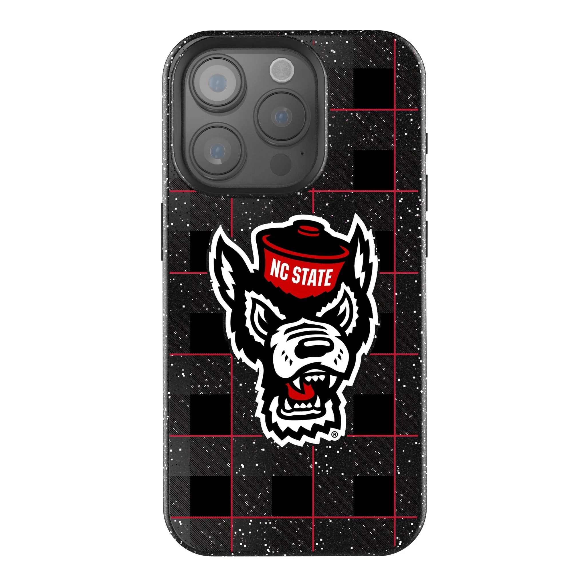 North Carolina State University Wolfpack Plaid Bling Phone Case