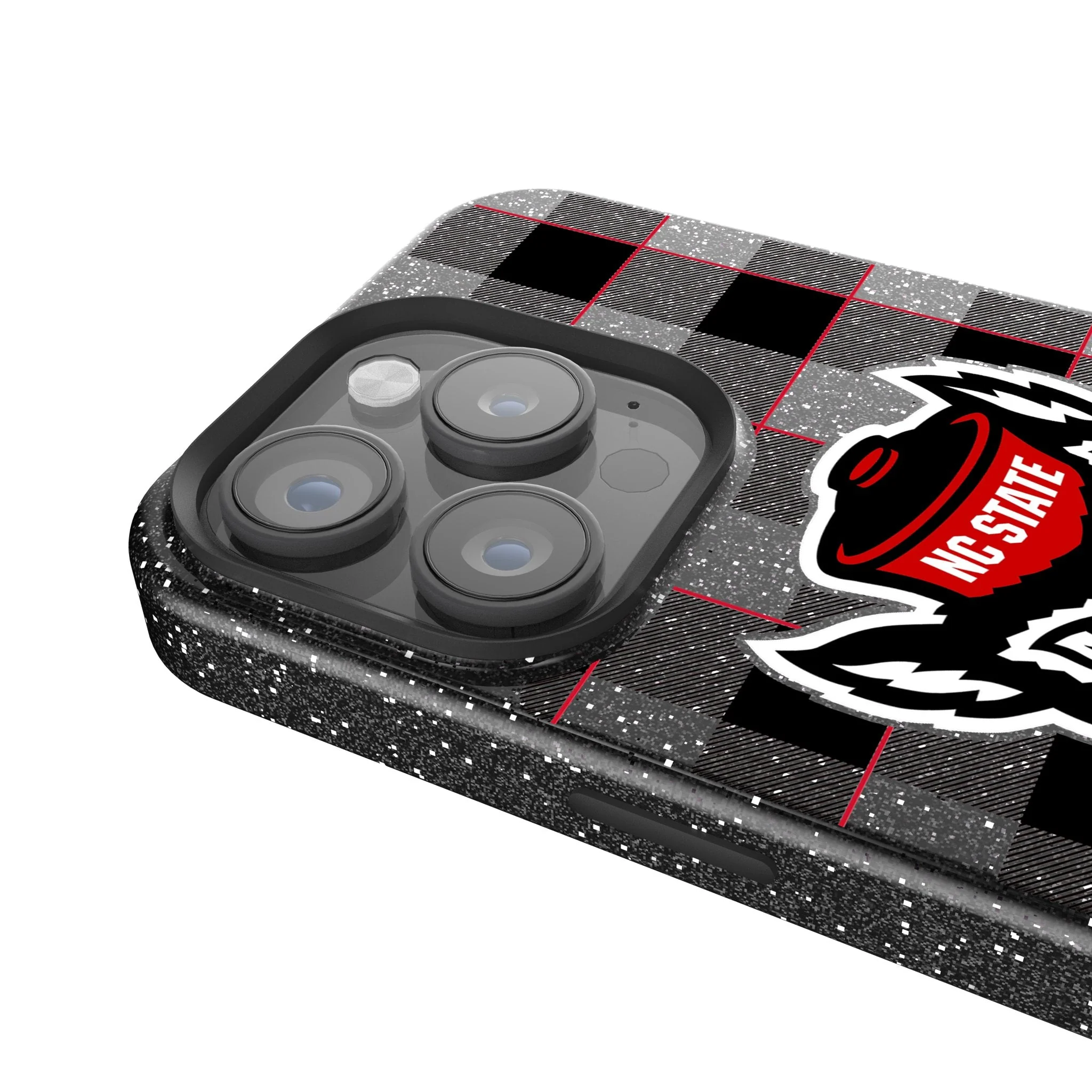 North Carolina State University Wolfpack Plaid Bling Phone Case - Image 4