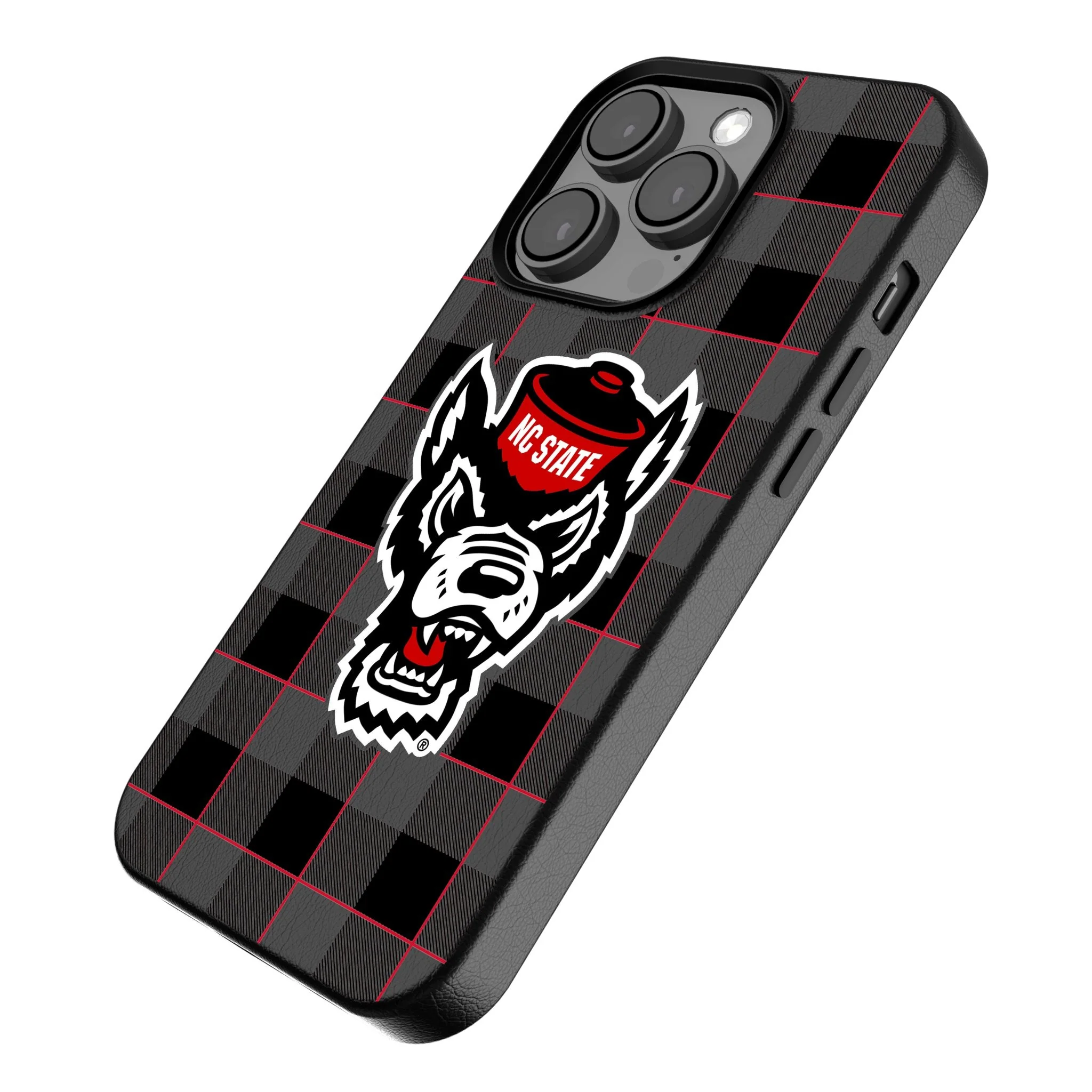 North Carolina State University Wolfpack Plaid MagSafe Compatible Phone Case for Apple iPhone - Image 2