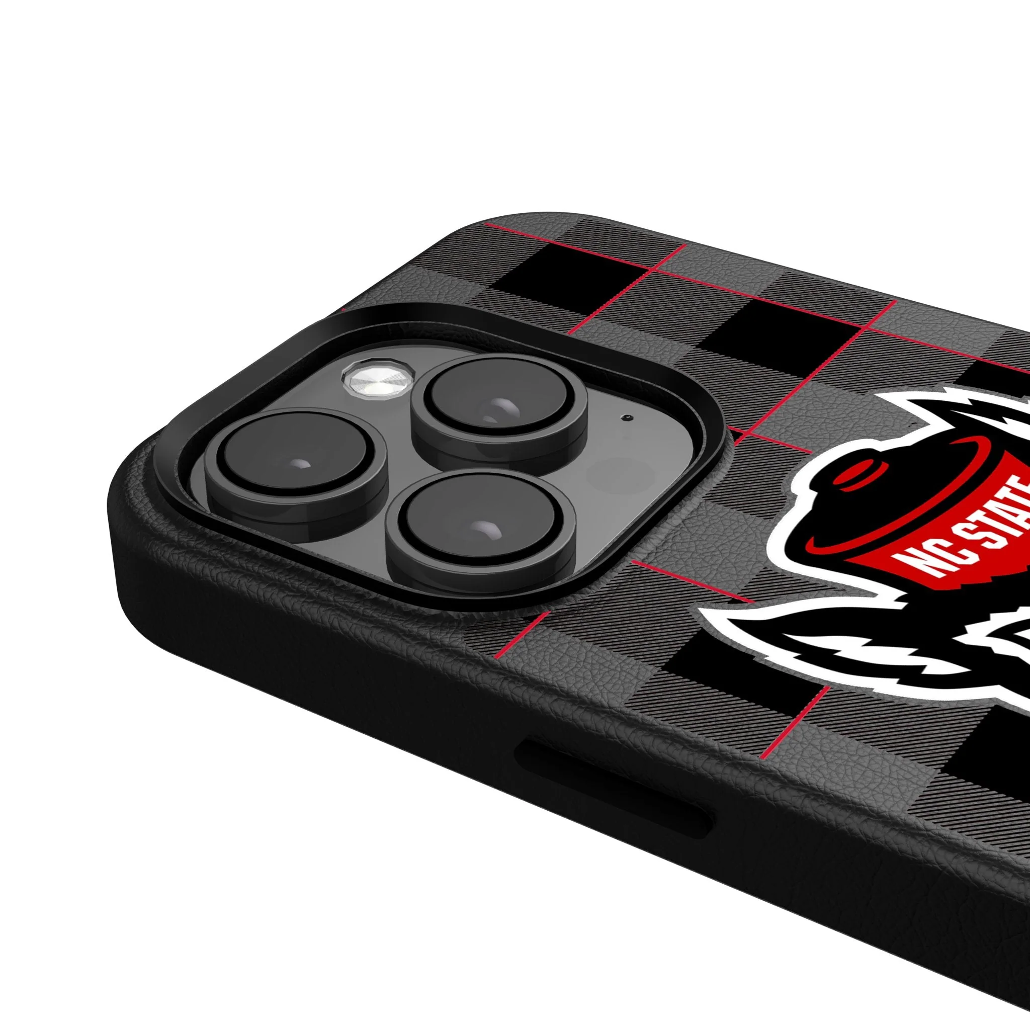 North Carolina State University Wolfpack Plaid MagSafe Compatible Phone Case for Apple iPhone - Image 4