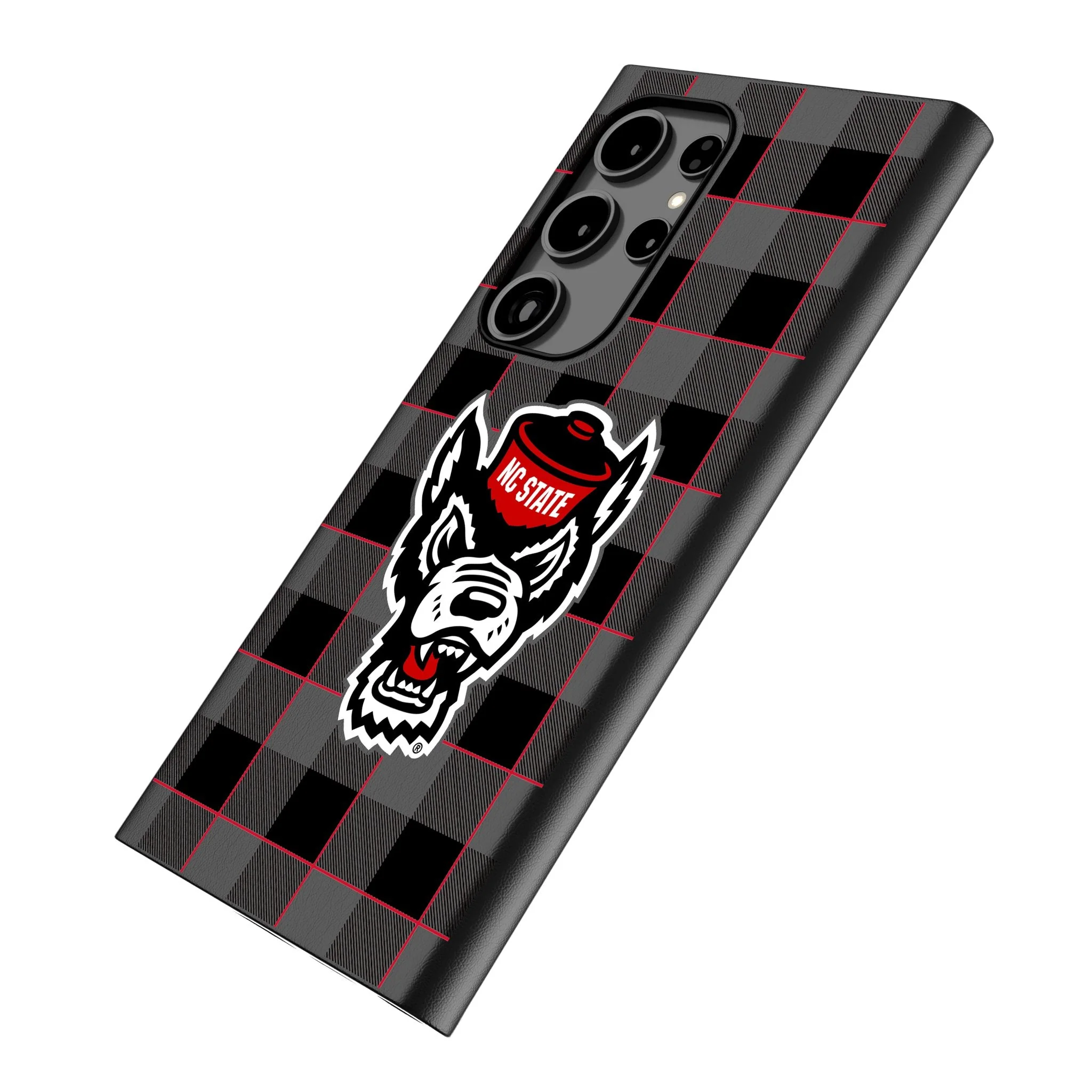 North Carolina State University Wolfpack Plaid MagSafe Compatible Phone Case for Samsung Galaxy - Image 2