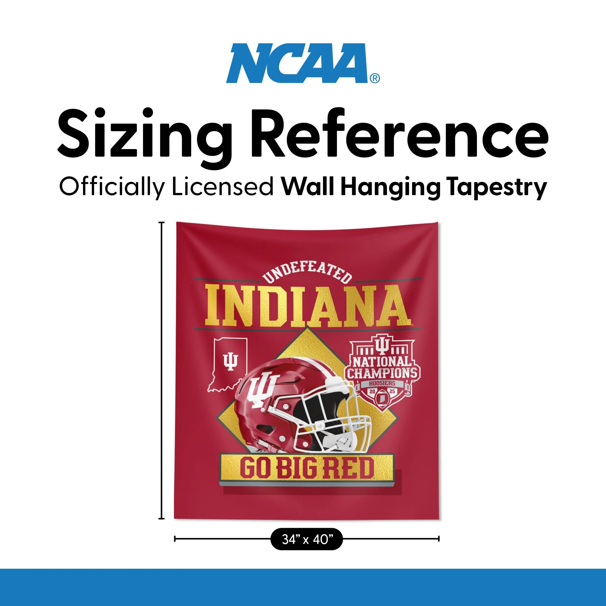 Northwest 2025 NCAA Football Championship Indiana Hoosiers Golden Wall Hanging, 34 x 40 inches - Image 3