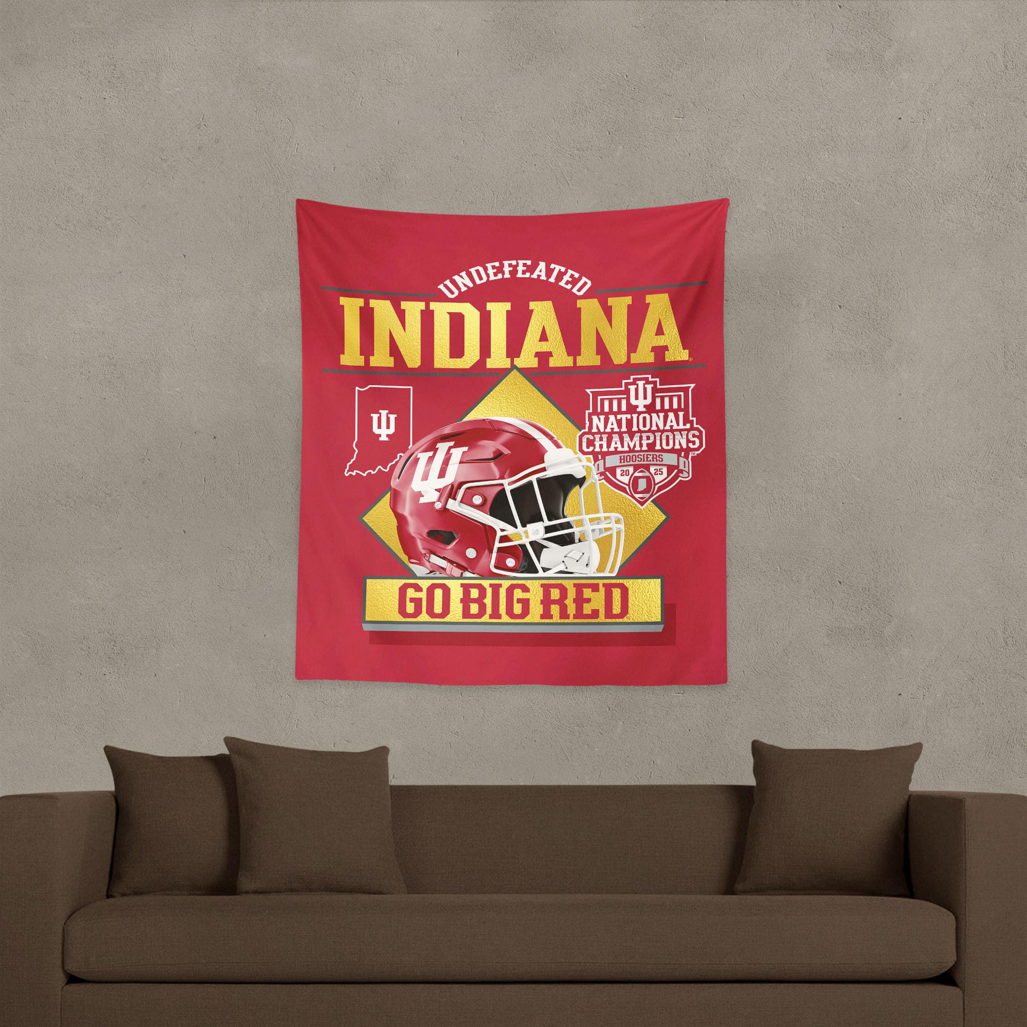 Northwest 2025 NCAA Football Championship Indiana Hoosiers Golden Wall Hanging, 34 x 40 inches - Image 6