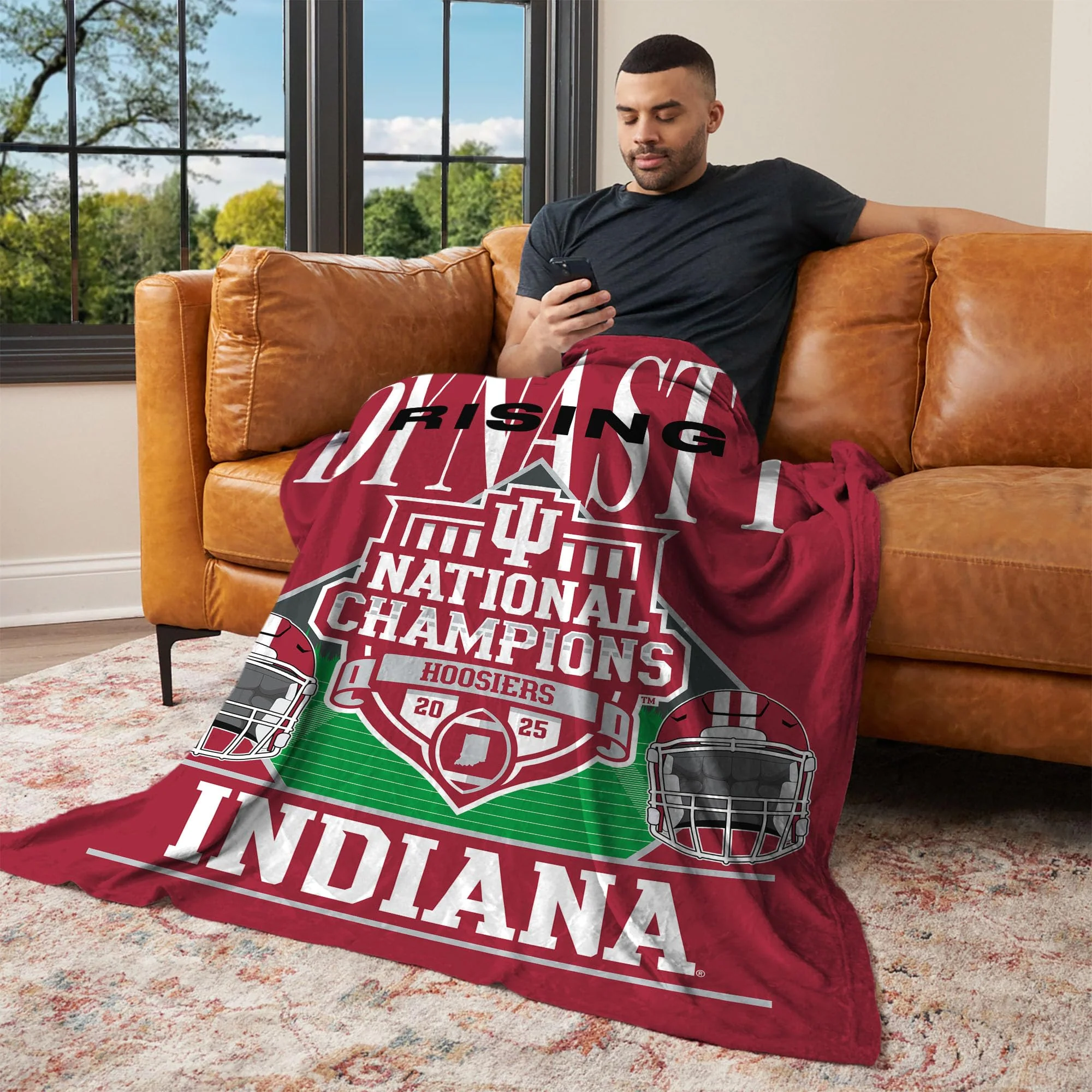 Northwest 2025 NCAA Football Championship Indiana Hoosiers Historical Silk Touch Throw Blanket, 46 x 60 inches