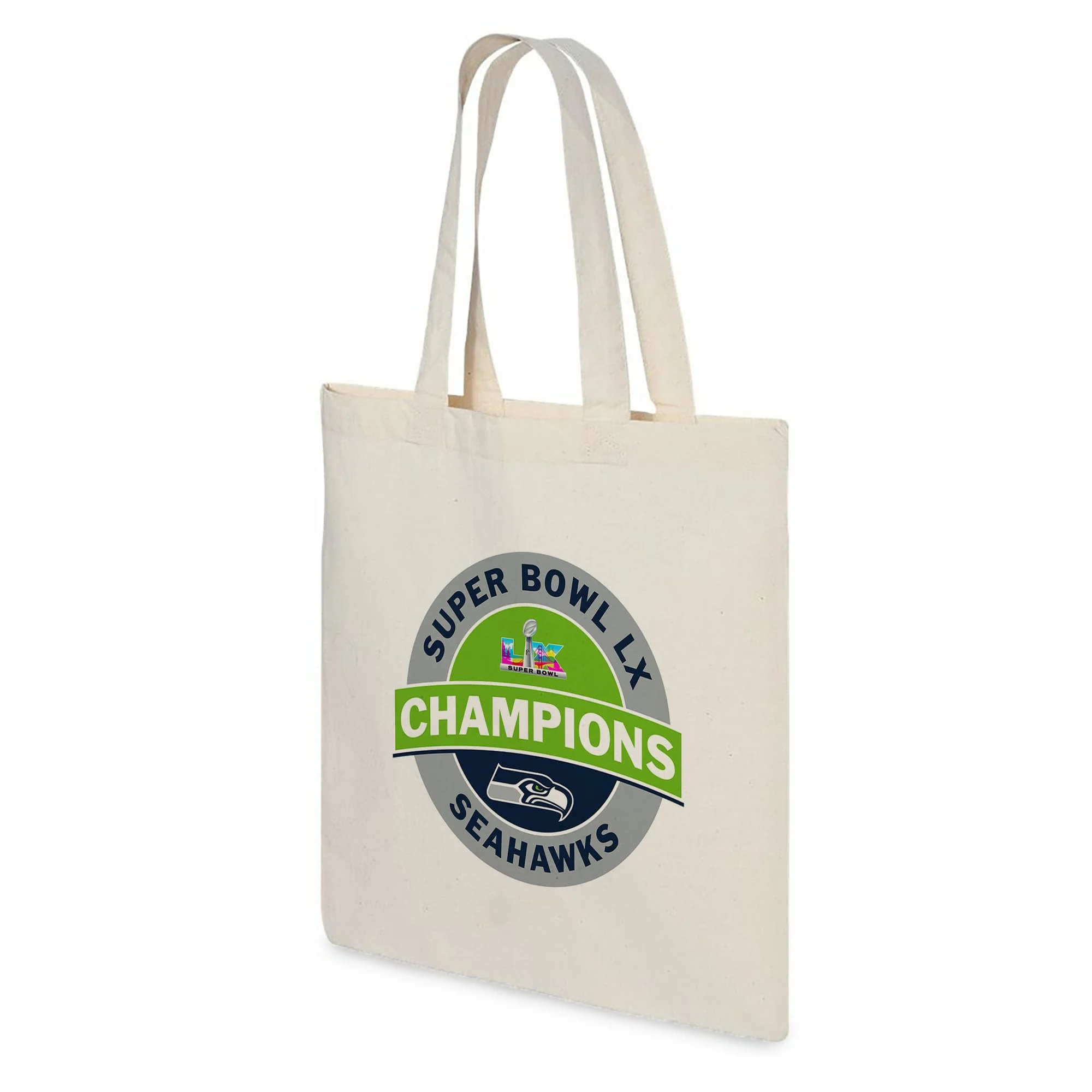 Northwest NFL Super Bowl 2026 Seattle Seahawks Champs Mission Canvas Tote Bag, 14 x 15 in - Image 3