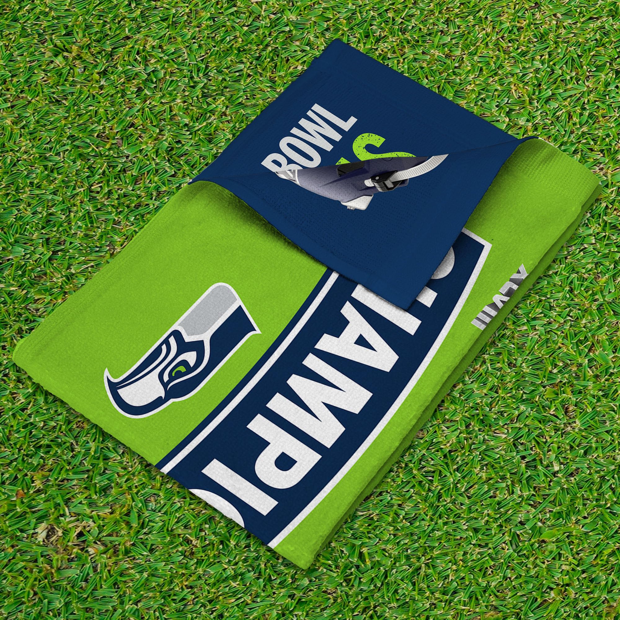 Northwest NFL Super Bowl 2026 Seattle Seahawks Multi Champs Built Fan Towel 2-Pack, 16 x 25 in - Image 4