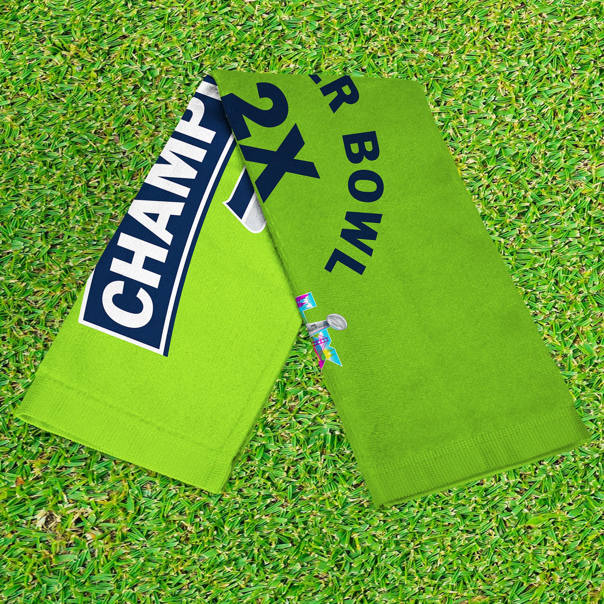 Northwest NFL Super Bowl 2026 Seattle Seahawks Multi Champs Built Fan Towel 2-Pack, 16 x 25 in - Image 5