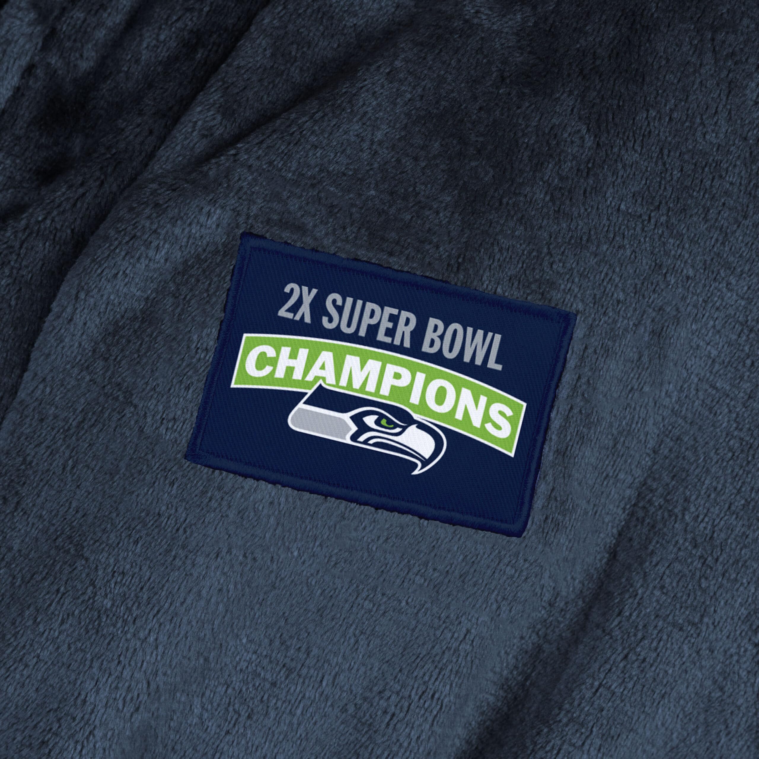 Northwest NFL Super Bowl 2026 Seattle Seahawks Multi Champs Fog Silk Touch Robe, Large/XLarge - Image 4