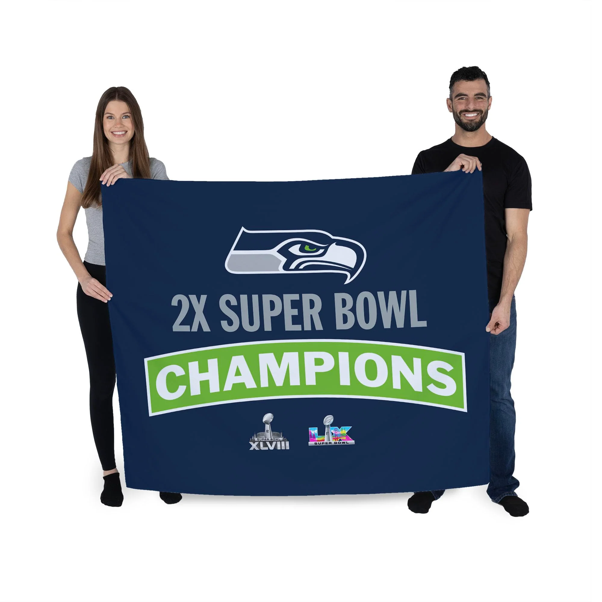 Northwest NFL Super Bowl 2026 Seattle Seahawks Multi Champs Grind Tapestry Wall Hanging, 34 x 40 in - Image 4