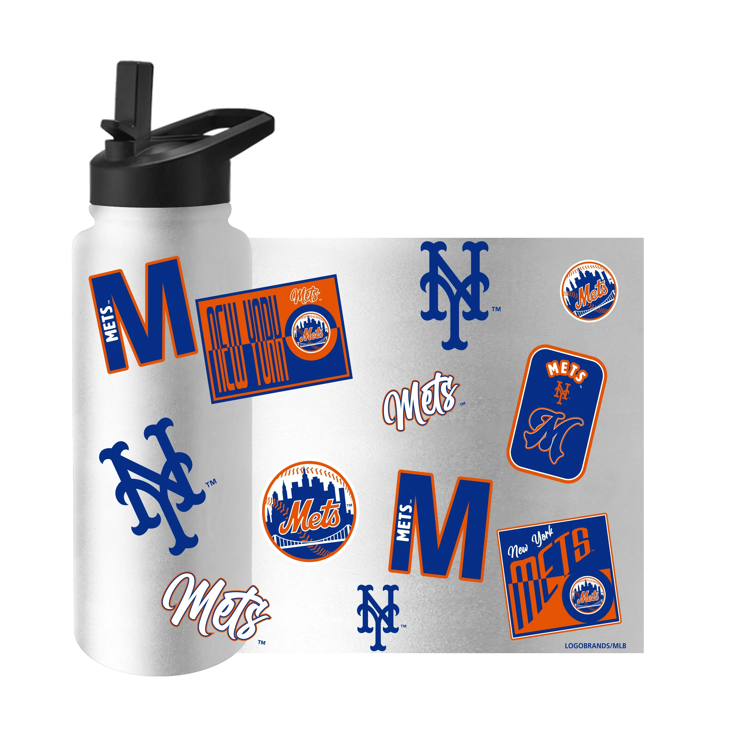 NY Mets White 34oz Dream Weave Quencher Bottle - Image 3
