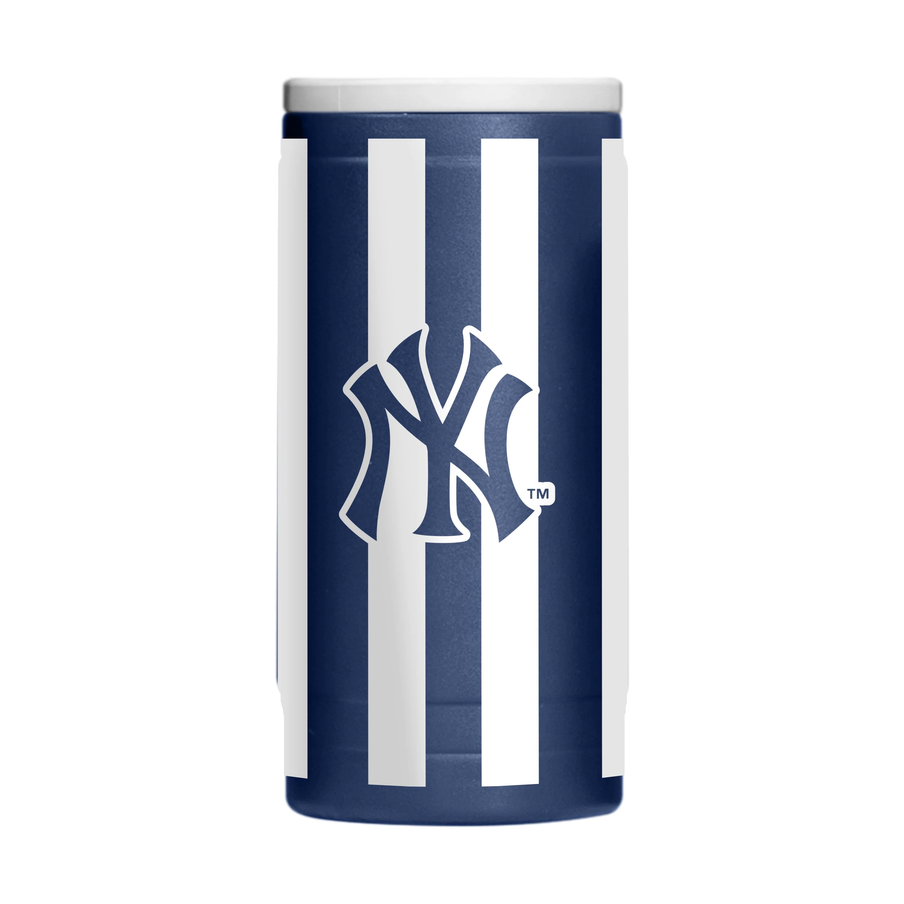 NY Yankees 12oz Striped Powdercoat SlimCan Coolie - Image 2