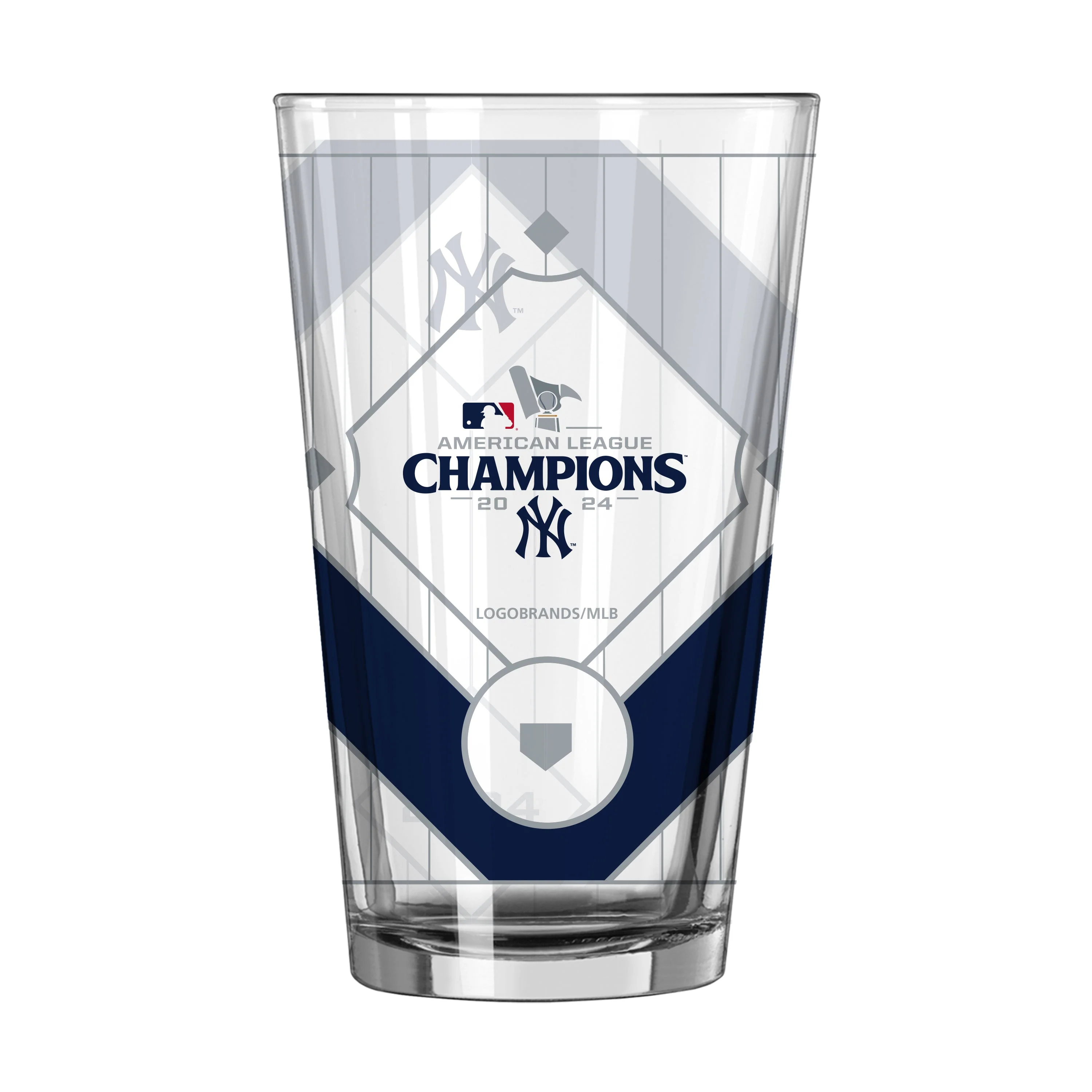 NY Yankees 2024 American League Champs 16oz Wrap Pint Glass