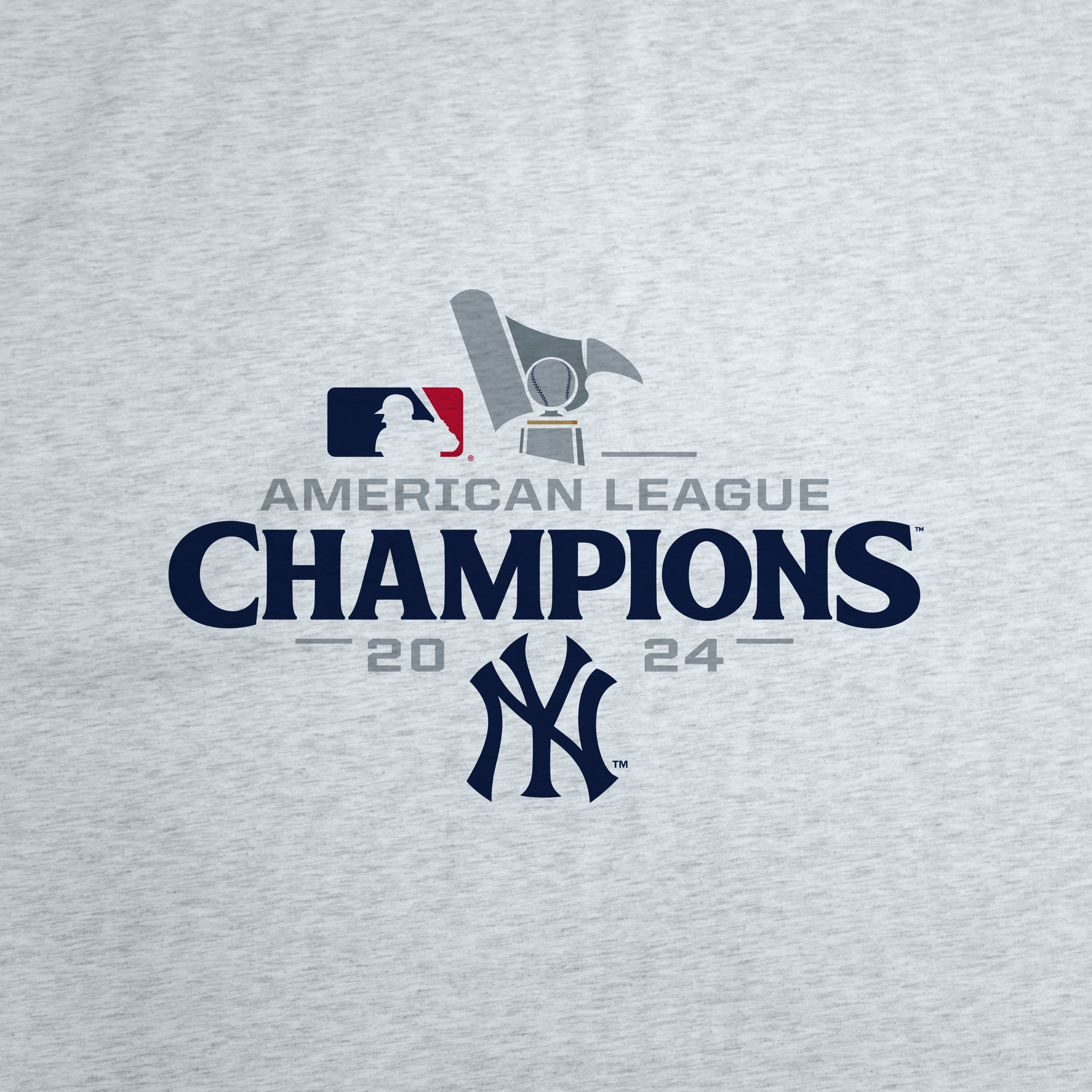 NY Yankees 2024 American League Champs Athletic Gray Sublimated Sweatshirt Blanket - Image 2