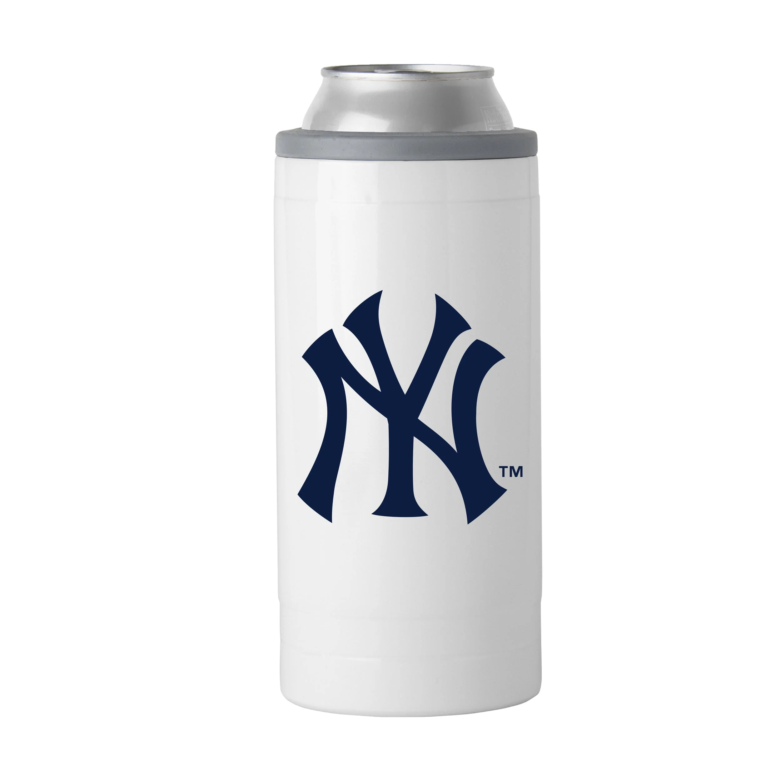 NY Yankees Letterman 12 oz Slim Can Coolie - Image 2