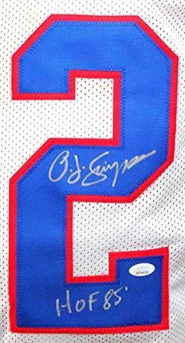 O. J. Simpson Autographed White Pro Style Jersey w/HOF- JSA Witnessed Silver - Image 3