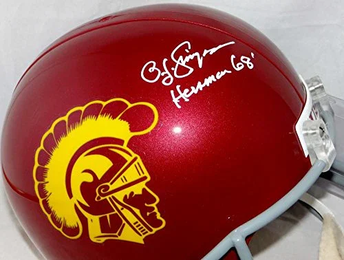 O. J. Simpson Heisman Signed USC Trojans F/S Riddell Helmet- JSA W Auth White - Image 2
