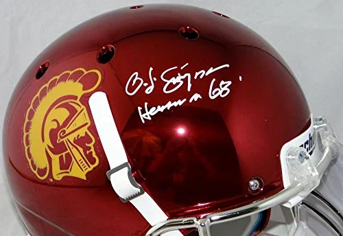 O. J. Simpson Signed USC Trojans F/S Chrome Helmet W/ Heisman- JSA W Auth White - Image 2