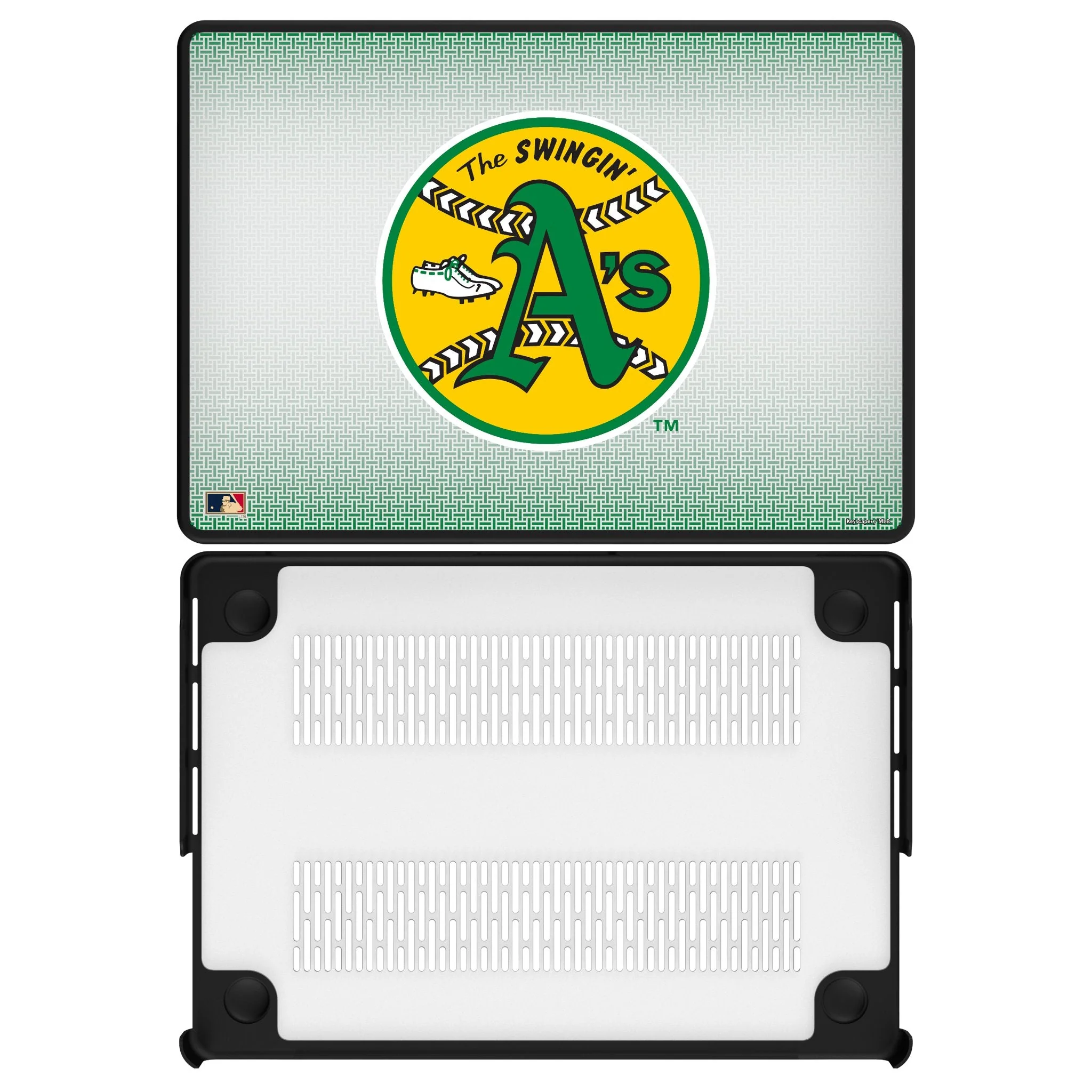 Oakland As 1971-1981 - Cooperstown Collection Linen Laptop Case for Apple MacBook