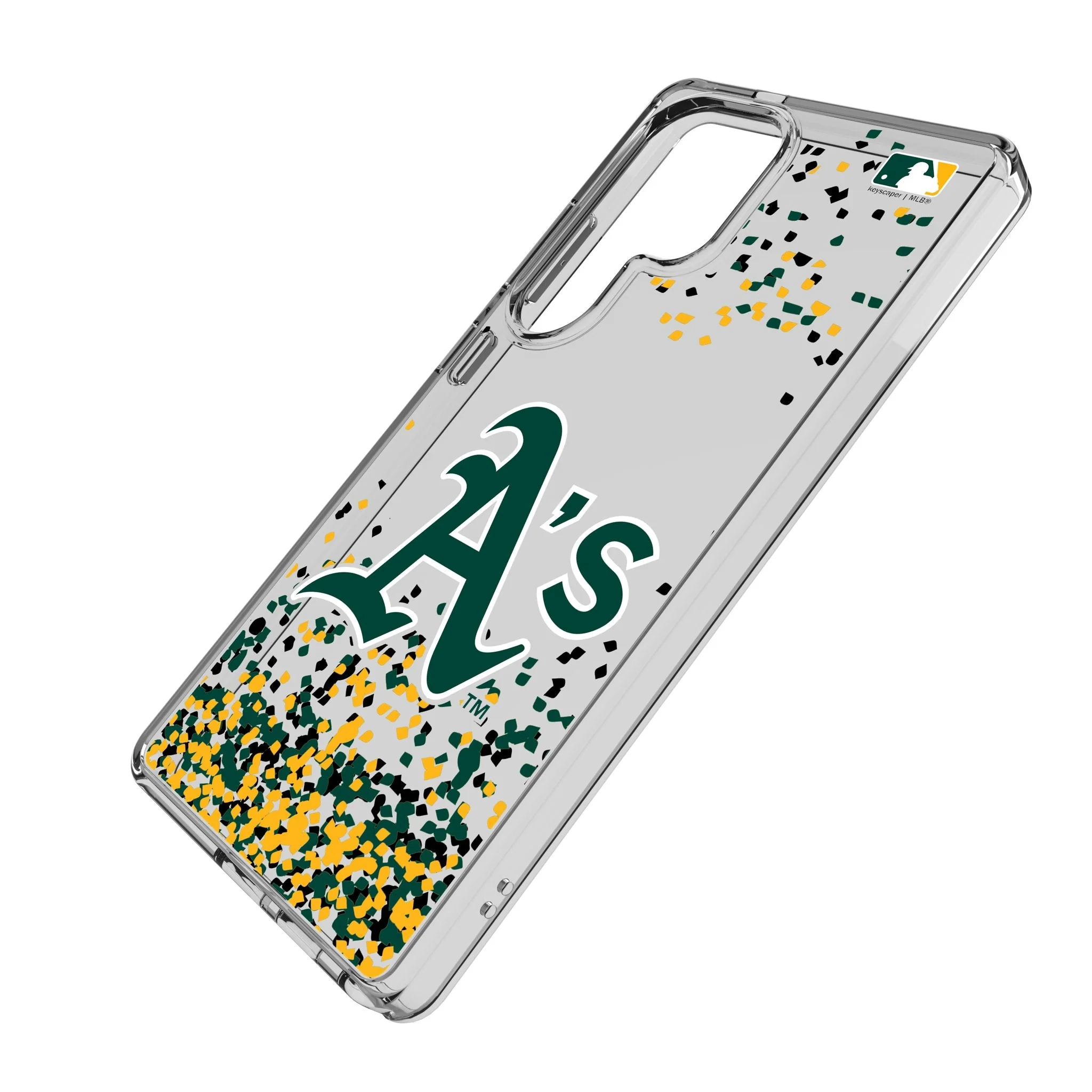Oakland Athletics Confetti Clear Phone Case for Samsung Galaxy - Image 2