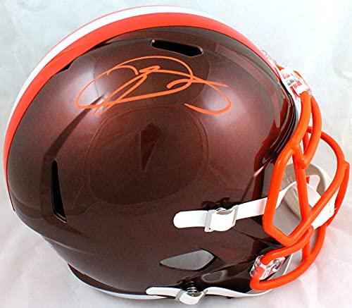 Odell Beckham Autographed Cleveland Browns F/S Flash Speed Helmet-Beckett W Hologram Orange