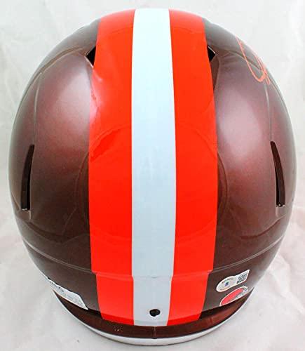 Odell Beckham Autographed Cleveland Browns F/S Flash Speed Helmet-Beckett W Hologram Orange - Image 3