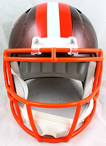 Odell Beckham Autographed Cleveland Browns F/S Flash Speed Helmet-Beckett W Hologram Orange - Image 4