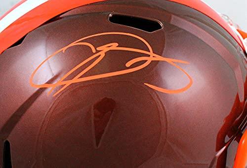 Odell Beckham Autographed Cleveland Browns F/S Flash Speed Helmet-Beckett W Hologram Orange - Image 5