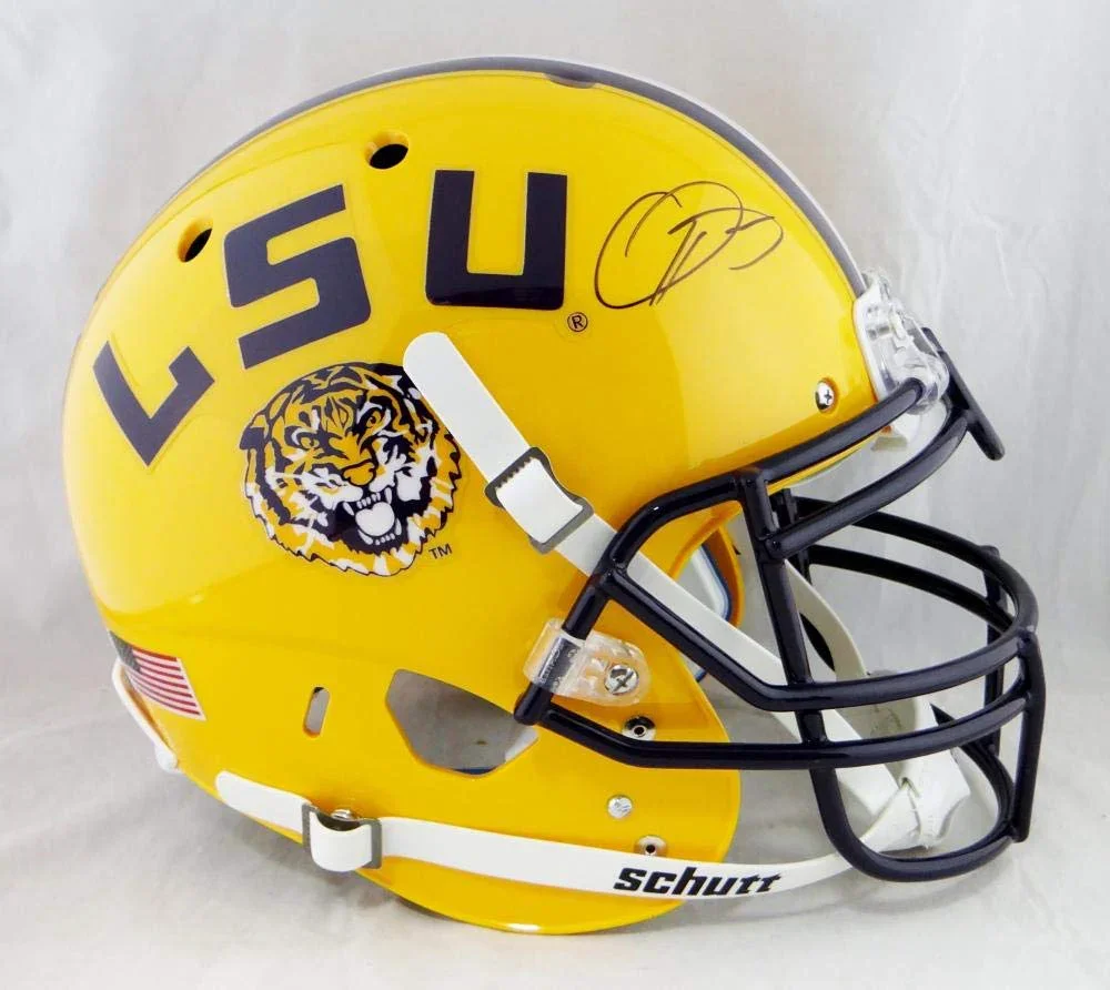 Odell Beckham Autographed LSU Tigers F/S Yellow Authentic Schutt Helmet- JSA W Auth - Image 2