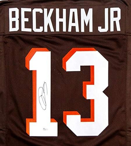 Odell Beckham Jr Autographed Brown Pro Style Jersey- JSA Authenticated *1 - Image 3