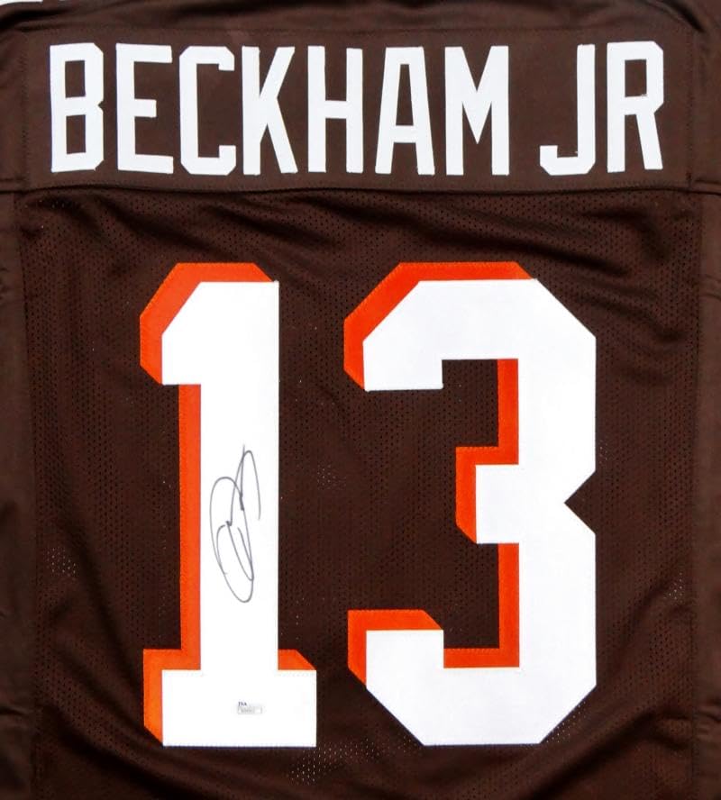 Odell Beckham Jr Autographed Brown Pro Style Jersey- JSA Authenticated *1 - Image 6
