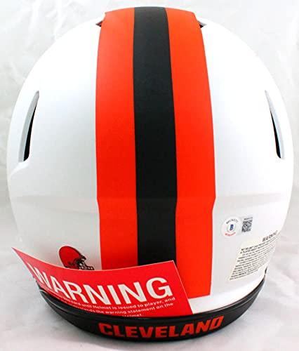 Odell Beckham Signed Cleveland Browns F/S Lunar Speed Authentic Helmet-Beckett W Hologram Orange - Image 3