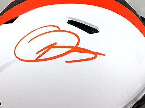 Odell Beckham Signed Cleveland Browns F/S Lunar Speed Authentic Helmet-Beckett W Hologram Orange - Image 5