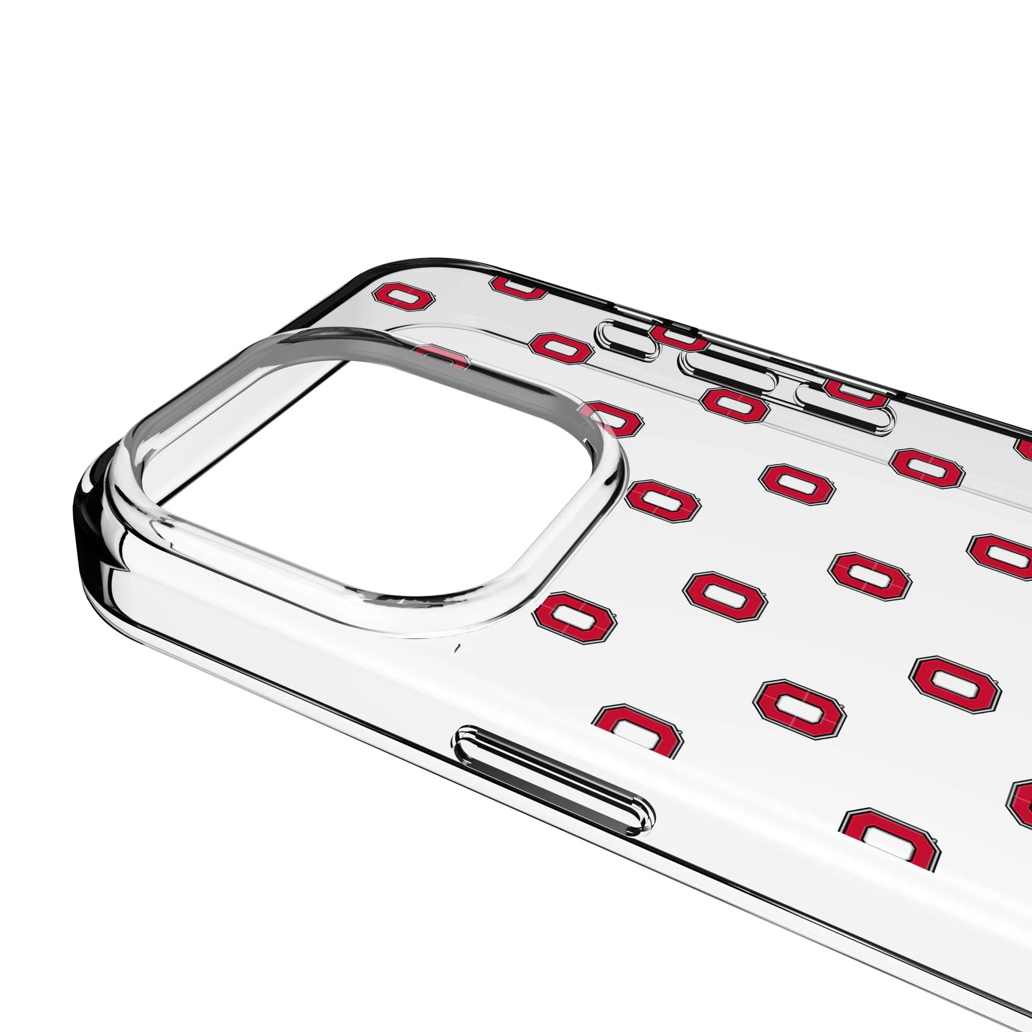 Ohio State University Buckeyes Fashion Pattern Clear Phone Case for Apple iPhone - Image 3