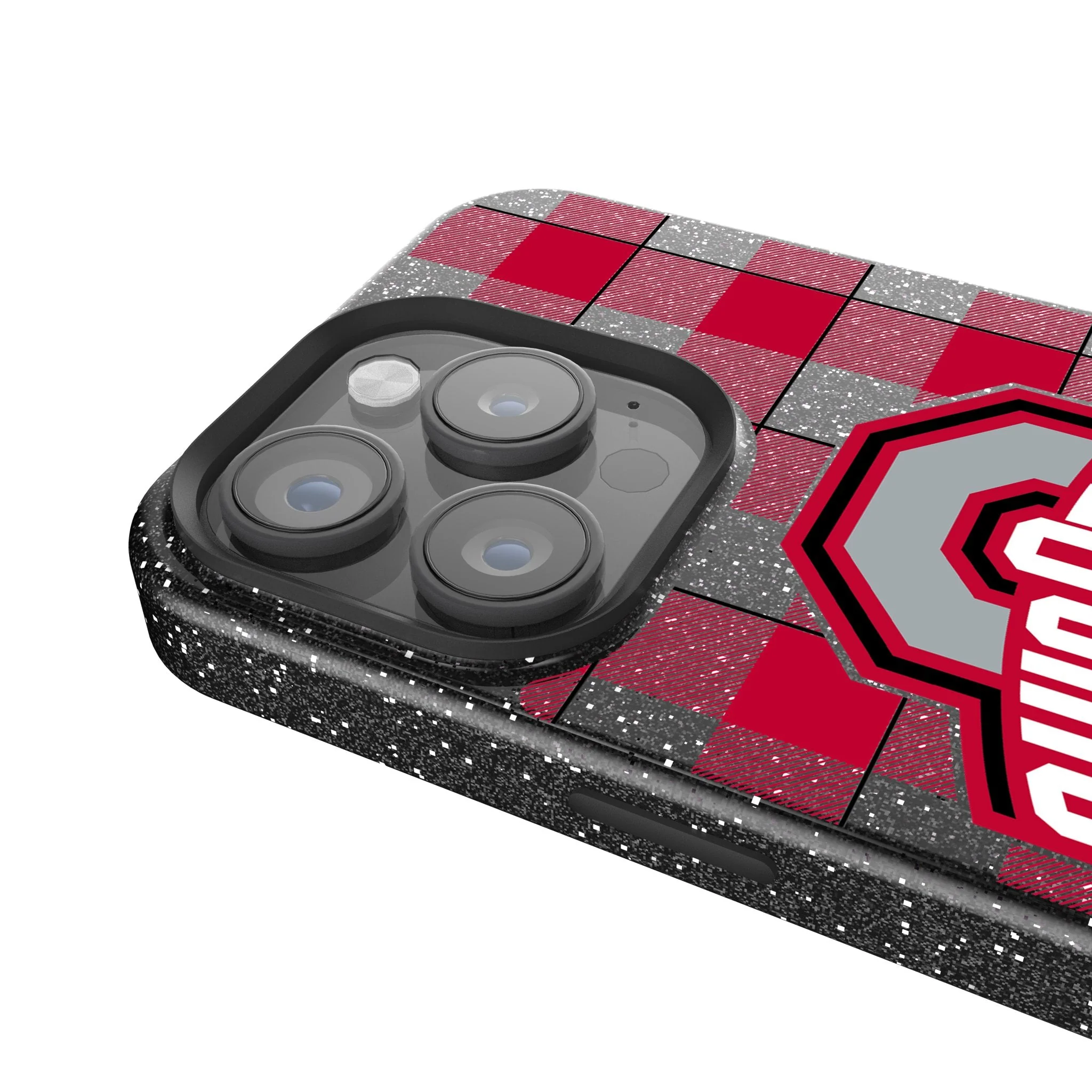 Ohio State University Buckeyes Plaid Bling Phone Case - Image 4