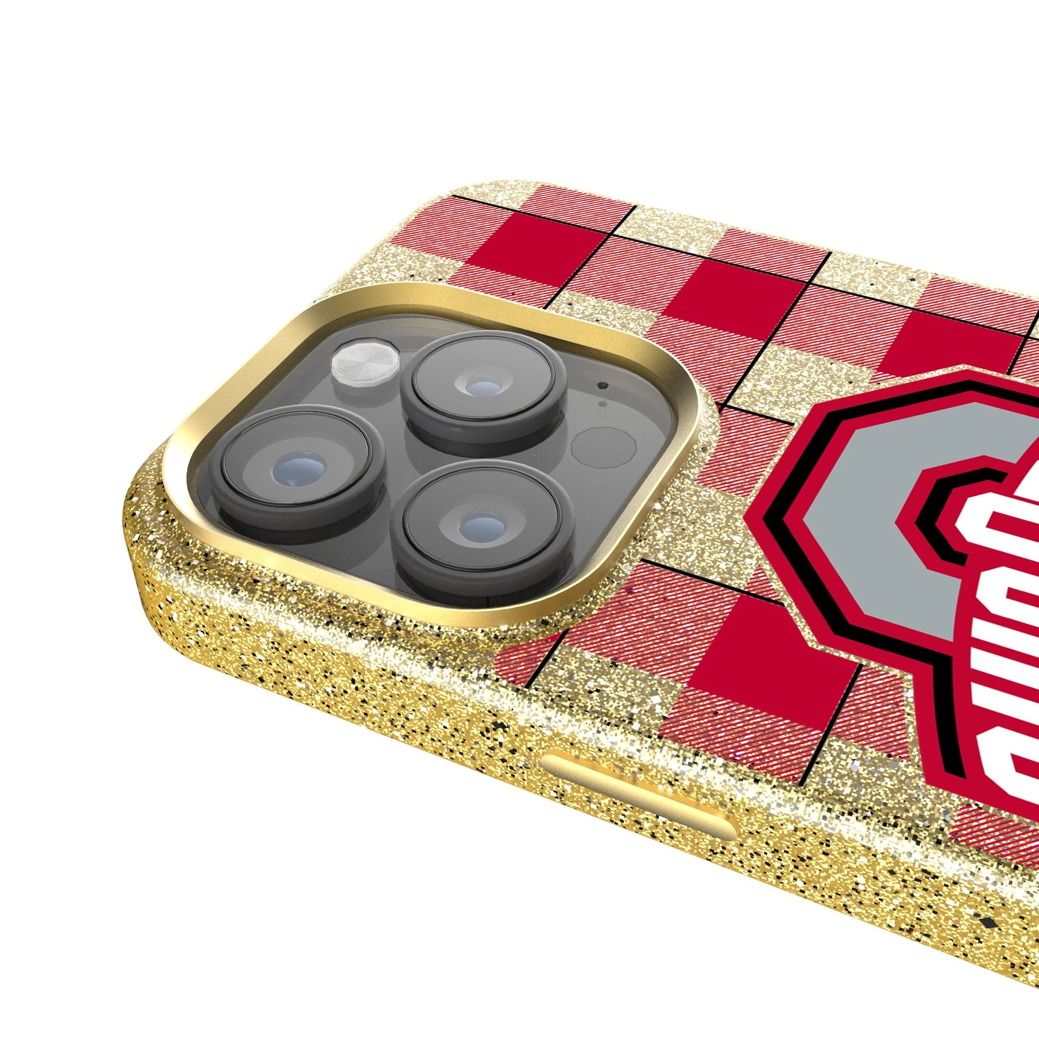 Ohio State University Buckeyes Plaid Bling Phone Case - Image 4