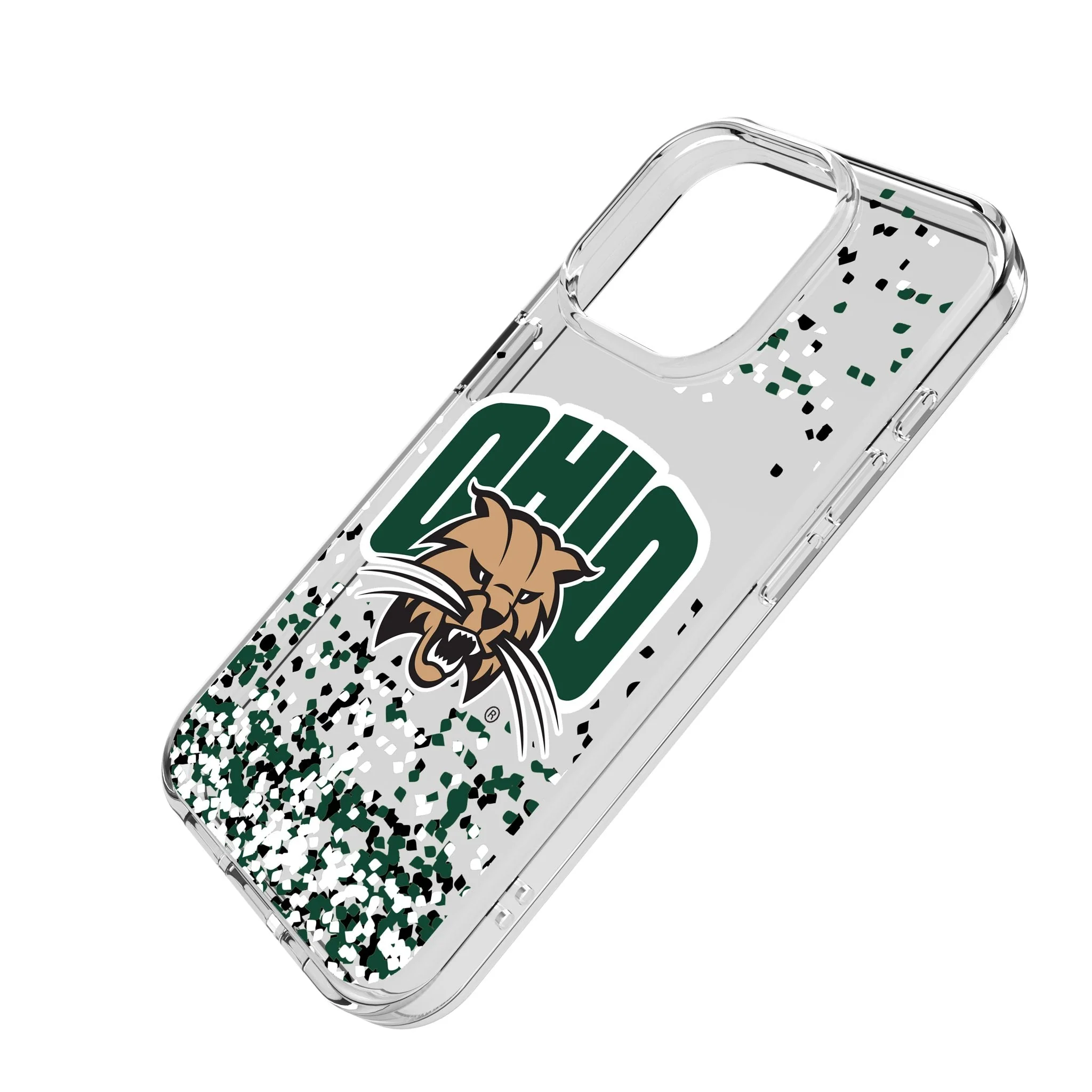 Ohio University Bobcats Confetti Clear Phone Case for Apple iPhone - Image 2