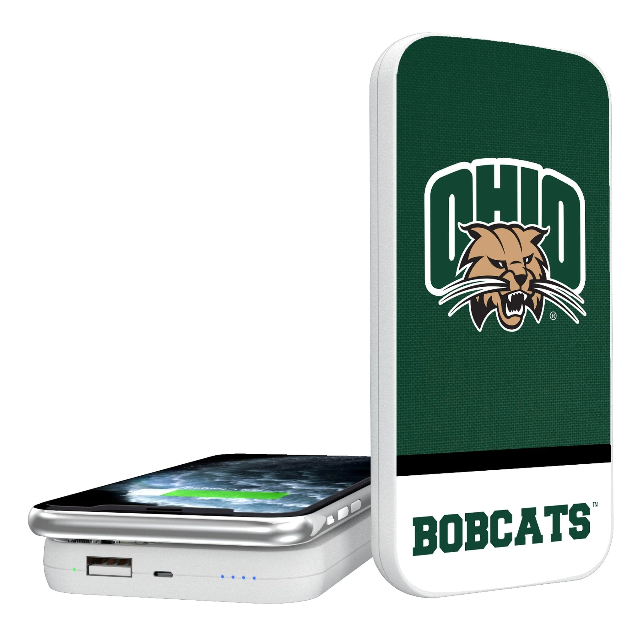 Ohio University Bobcats Endzone Solid 5000mAh Portable Wireless Charger