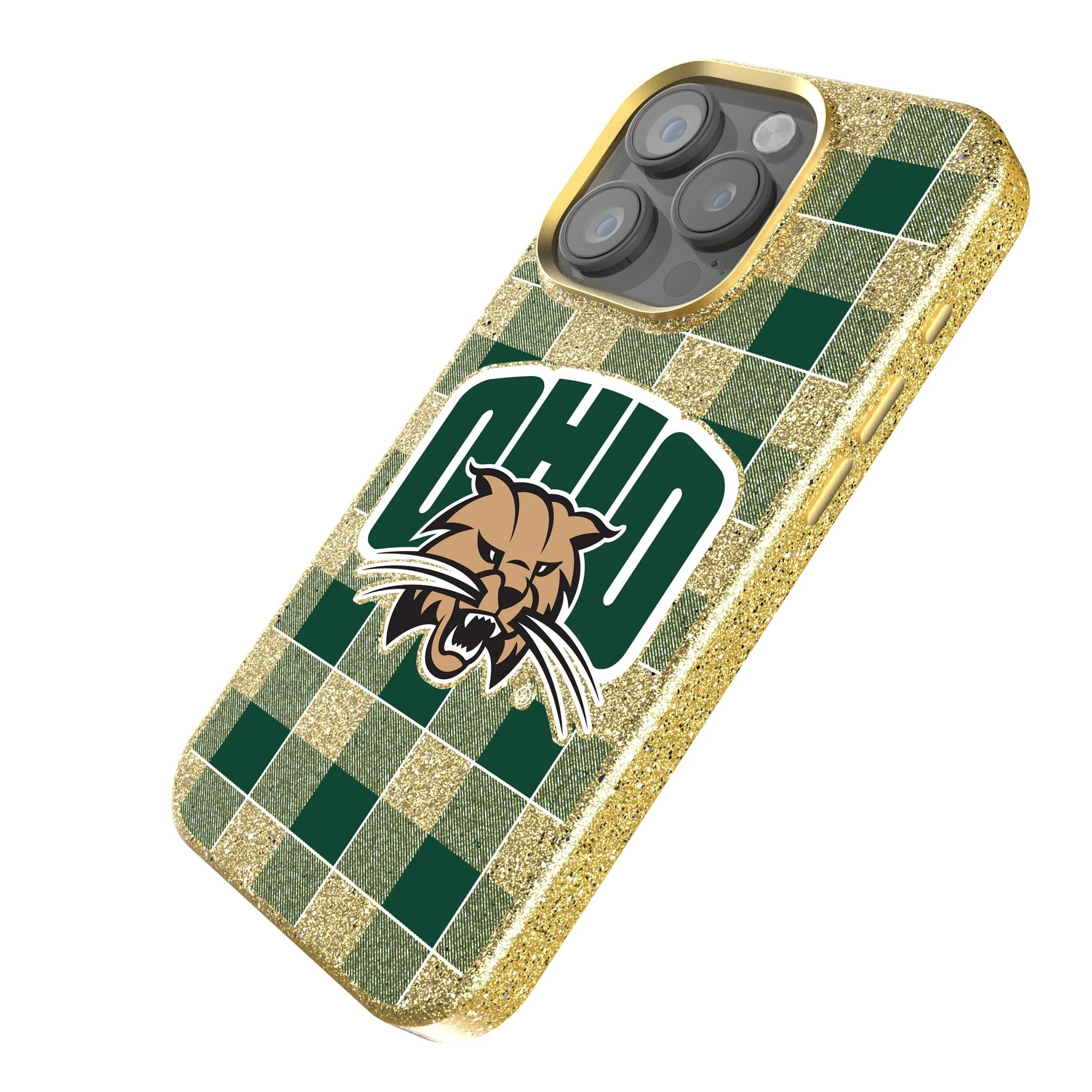 Ohio University Bobcats Plaid Bling Phone Case - Image 2