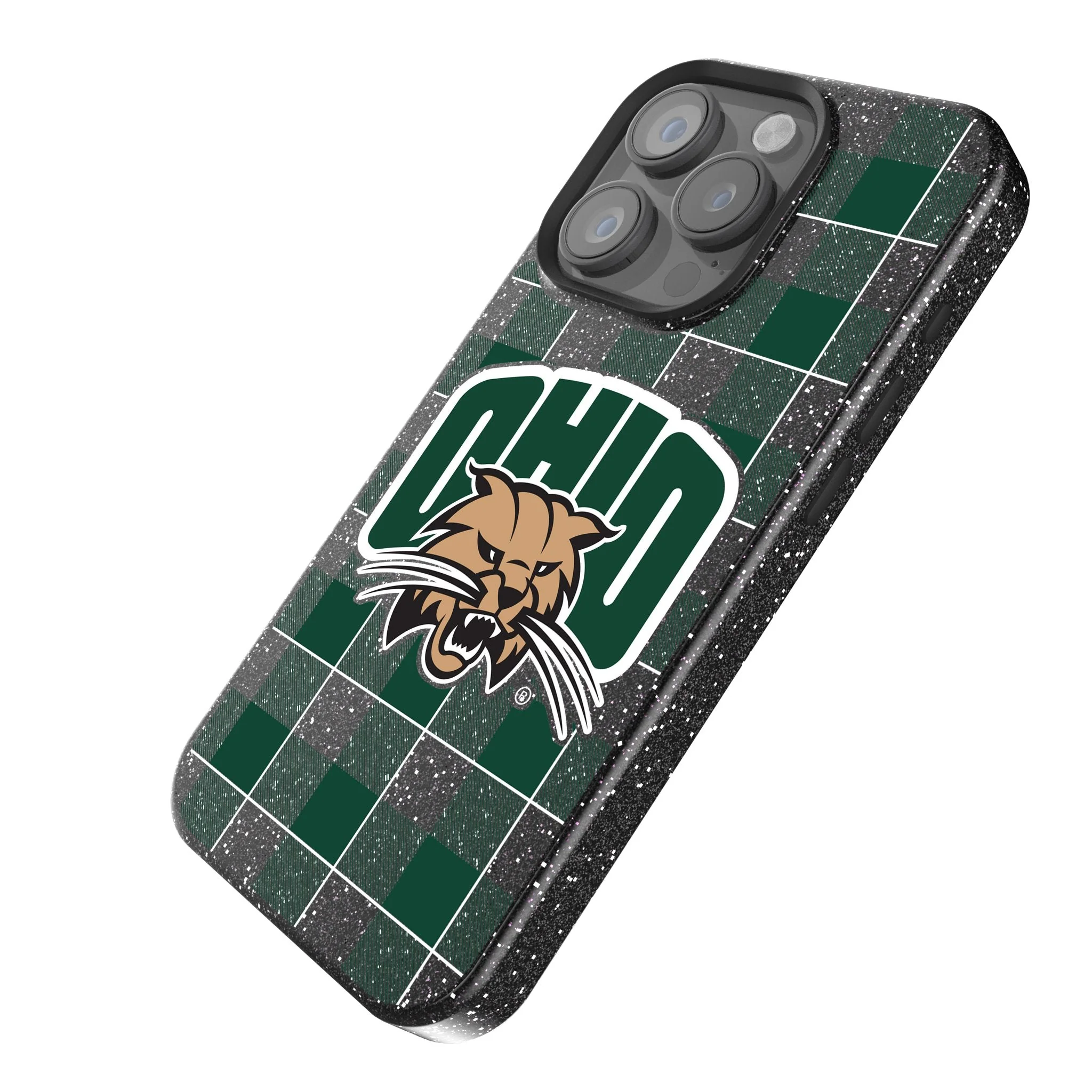 Ohio University Bobcats Plaid Bling Phone Case - Image 2