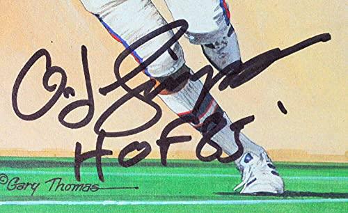 OJ Simpson Autographed Buffalo Bills Goal Line Art Card w/HOF - JSA W Black - Image 3