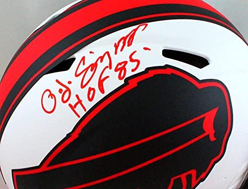 OJ Simpson Autographed Buffalo Bills Lunar Authentic Helmet w/HOF - JSA W Red - Image 5