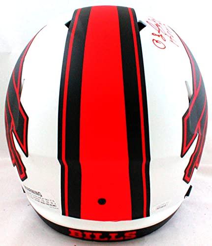OJ Simpson Autographed Buffalo Bills Lunar Speed Helmet w/HOF - JSA W Red - Image 3