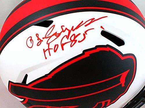 OJ Simpson Autographed Buffalo Bills Lunar Speed Helmet w/HOF - JSA W Red - Image 5
