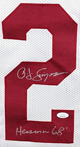 OJ Simpson Autographed White College Style Jersey w/Heisman- JSA W Silver - Image 3